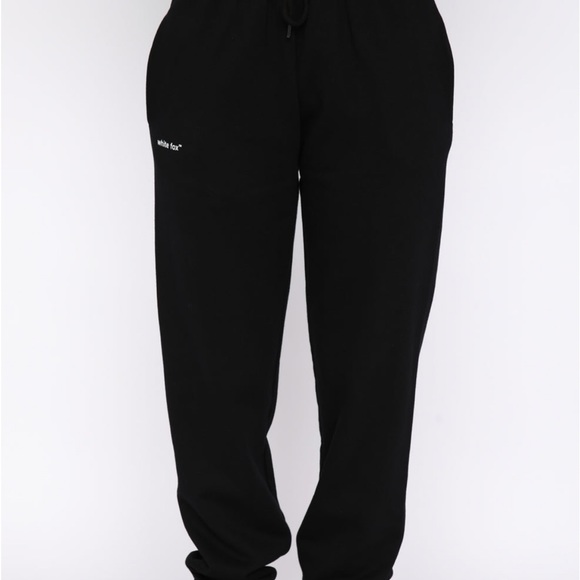 White Fox Boutique Pants - white fox ‘ not an issue ‘ trackies black